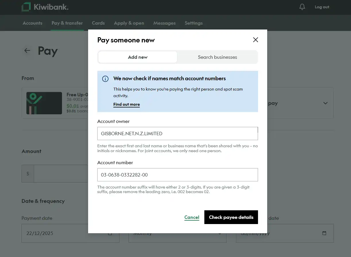 Kiwibank Desktop Image